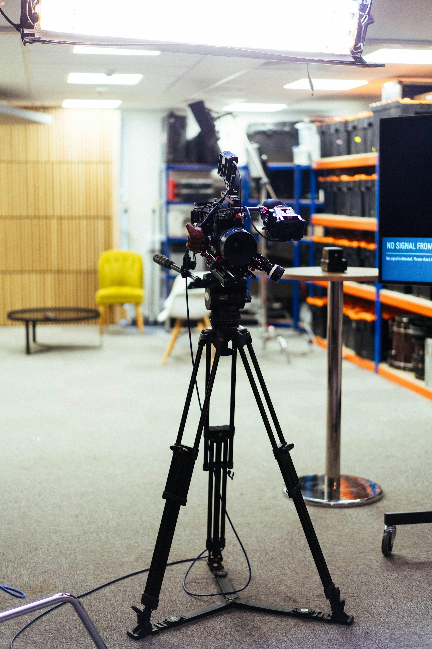 Video camera in studio